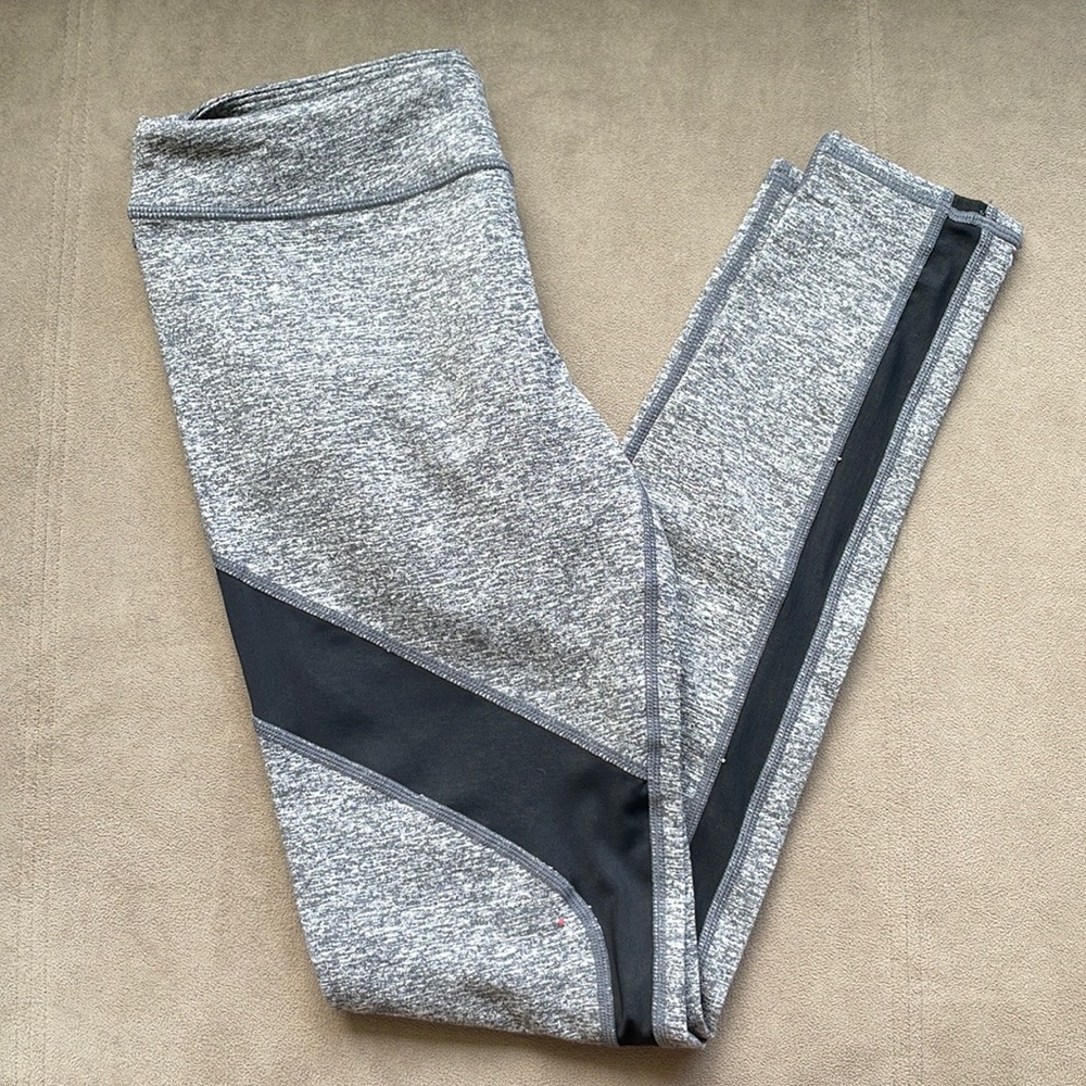 Zella Grey Leggings with Black See-through Parts
